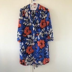 Diane Von Furstenberg Silk Tie Waist Floral Dress